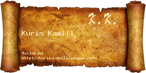 Kuris Kamill névjegykártya